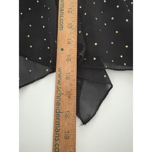 Vtg Y2K Rampage Babydoll Tank M Black Gold Glitter Sheer Fairy Mystical - Picture 5 of 7
